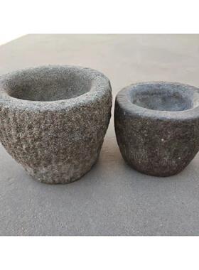 怀旧老物件古董石臼花盆杂项老石碗老石雕蒜臼烟灰缸农村收藏民俗