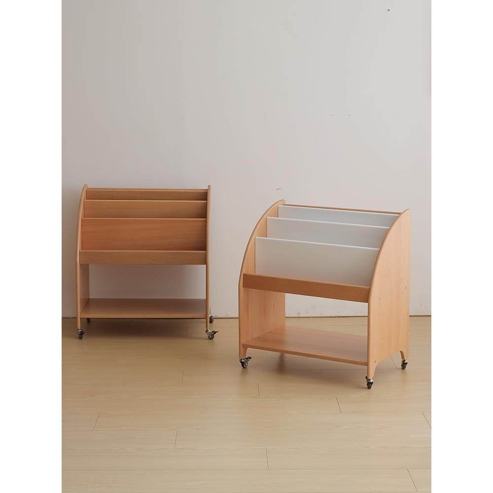 小乔造木实木榉木儿童移动书柜小推车置物架多功能收纳书架绘本架,住宅家具,儿童书架,淘宝优惠券,粉丝福利购,淘宝优惠卷