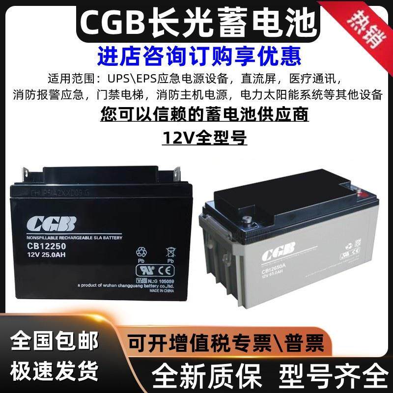 CGB长光蓄电池 CB12250 12V100/75/65/40/38/25/17/10/7/5AH/消防
