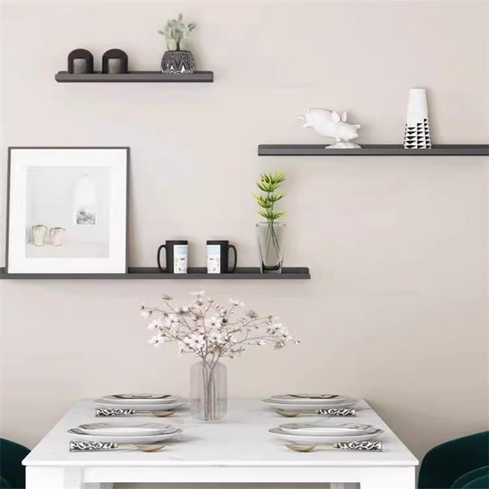 北欧墙上铁艺置物架一字隔板壁挂书架客厅创意装饰架墙面展示架子