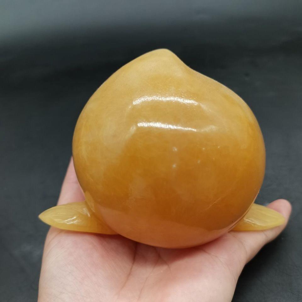 天然米黄玉桃子摆件桃李满天下寿桃长命百岁家居装饰品桌面摆件