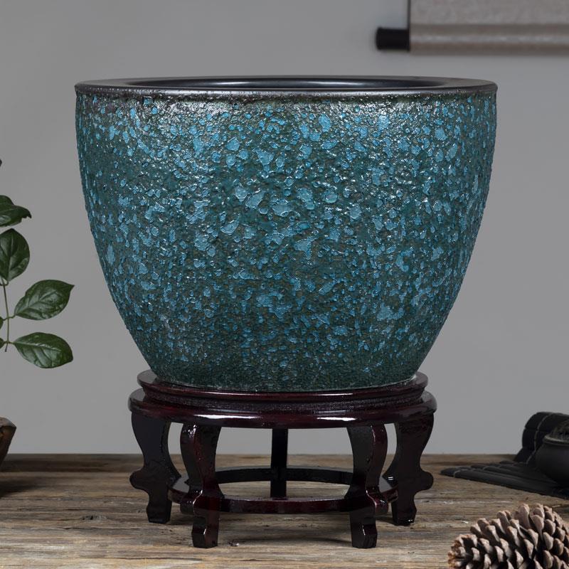 景德镇陶瓷器金鱼缸大型睡莲荷花缸庭院彷石大水缸锦鲤缸客厅摆件