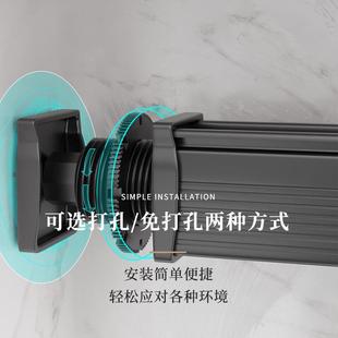 黑色奢百叶帘室现免打孔铝窗轻帘代办公室黑色轻奢家用浴卫生间升