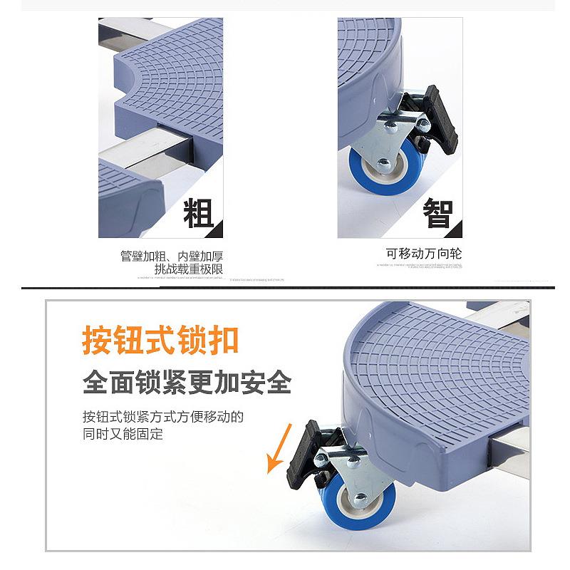 跨境不锈钢管圆形可伸缩花盆托盘底座架带刹车轮可移动托架万向轮