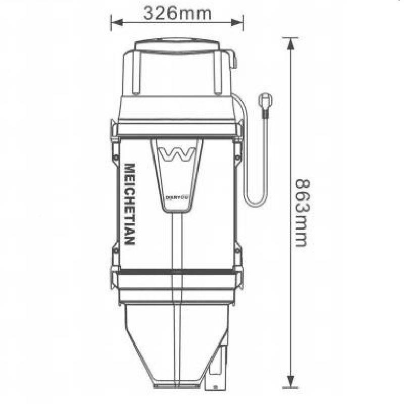 大友挂壁式吸尘器WF2-0252WF-2023TTF2003-C吸尘器1200W8米滤芯