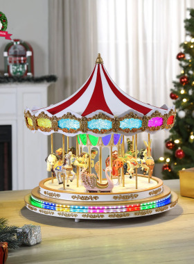 美国圣诞RGB旋转木马音乐盒