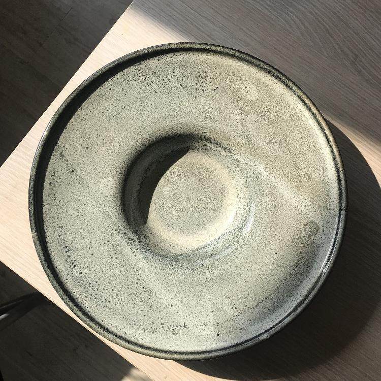 微瑕！粗陶流釉草帽盘飞碟盘西餐意面盘创意家用陶瓷餐具