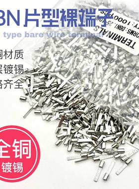 DBN1.25/2/5.5/8/14-10/14/18片形紫铜冷压接线 线端子裸端头线
