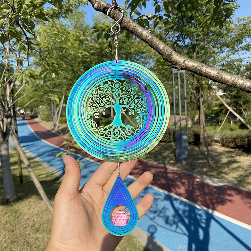 만다라 바람 차임 3D 바람 회전 만다라 접이식 회전 북유럽 정원 펜던트 선 인터넷 연예인 홈 바람 차임
