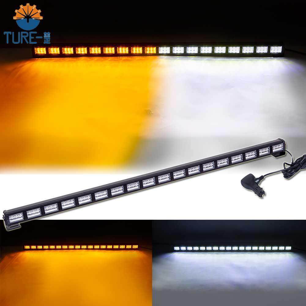 34英寸54LED双色长条警示灯 12-24V工程车前杠越野车顶应急频闪灯