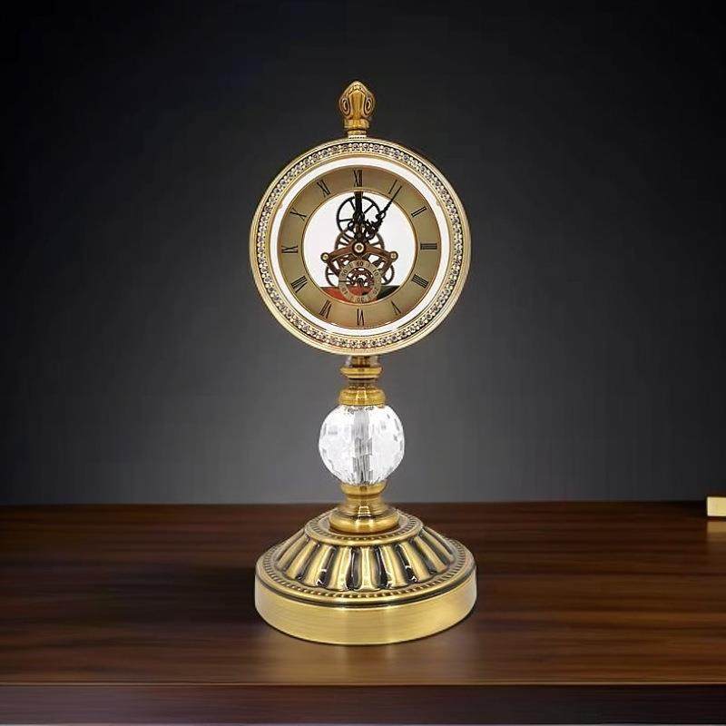 现代轻奢艺术创意桌面时钟摆件客厅玄关书房卧室家用软装装饰座钟