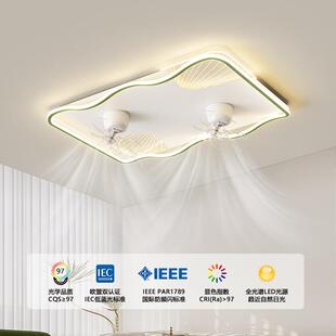 25新款艺术客厅灯全光谱吸顶灯现代简约广东中山灯具奶油风扇灯