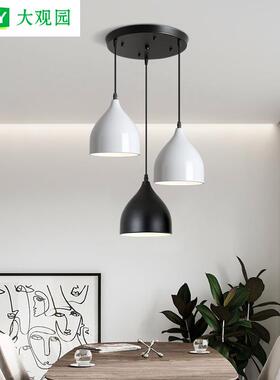 北欧餐厅吊灯三头圆盘餐桌饭厅咖啡厅吧台灯具现代简约餐厅灯021L