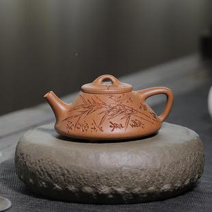 工宜勤 厂家分销101014清国助工范石君纯手陶刻竹叶子冶瓢直播热卖
