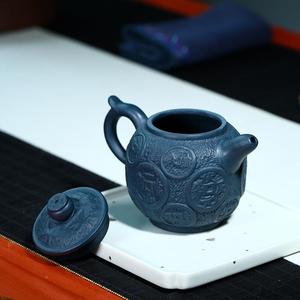 厂家宜家MH7K兴原矿天泥紫砂壶名手绘连中三青元壶支持网店