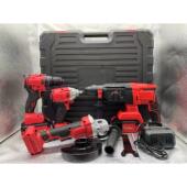 冲击电钻锂电工具充电式 4件套套装 电锤 扳手 电动工具 工具角磨机