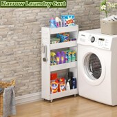 小推车置物架厨房蔬菜调料落地多层移动夹缝隙收纳架极窄款 推拉柜