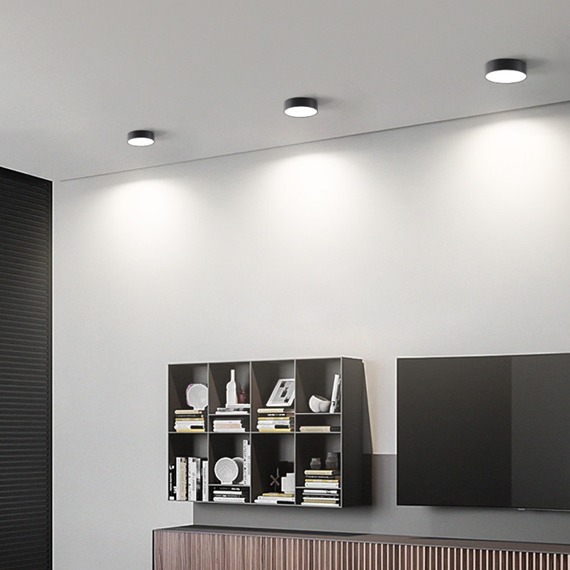 超薄明装筒灯圆形极简无边框客厅无主灯具卧室家用玄过道天花灯,家装灯饰光源,明装筒灯,淘宝优惠券,粉丝福利购,淘宝优惠卷