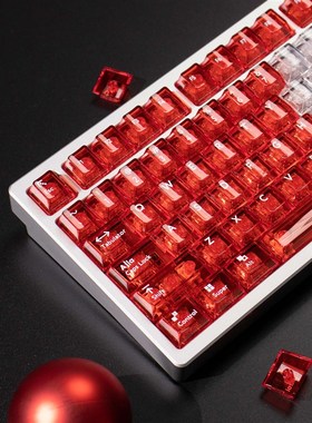 丘比特正刻爱心键帽透明135键PC移印原厂高度适配61/75/87/104等