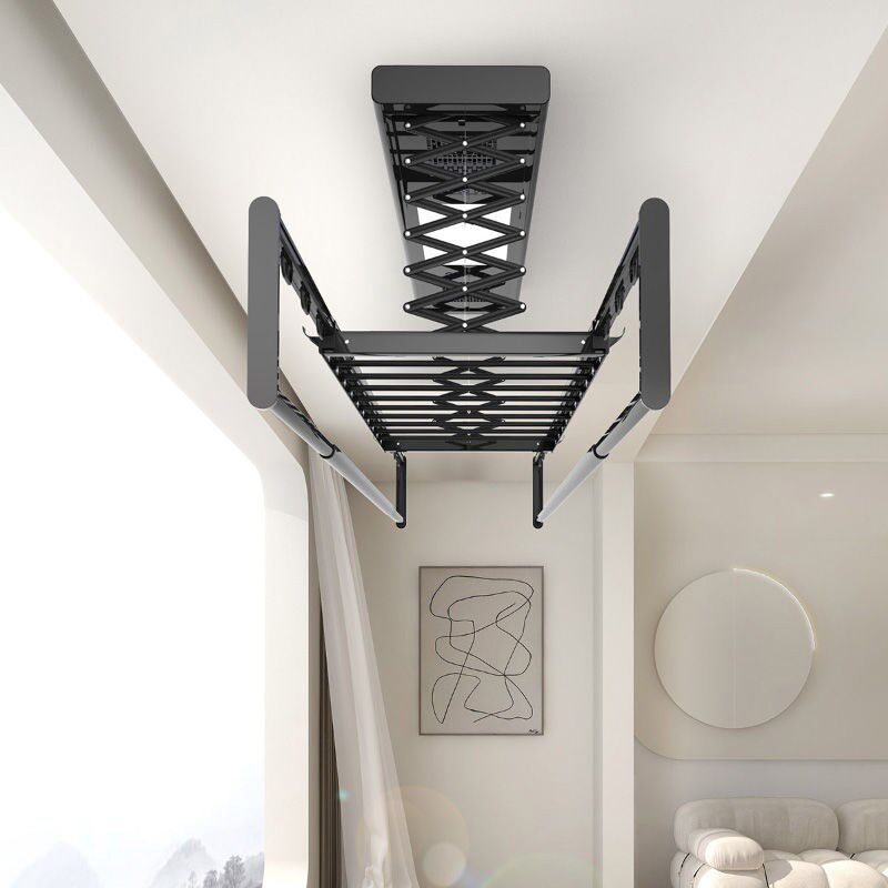 隐形电动晾衣架阳台智能遥控升降自动吊顶嵌入式隐藏晾衣机杆