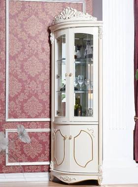 欧柜式角酒白色墙角能柜三角餐边柜柜客厅实木扇形转角DCZ多功置