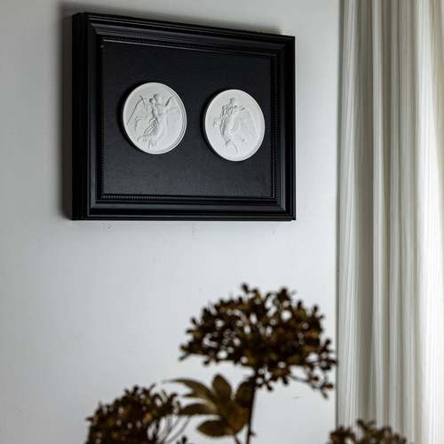 电免打孔配箱盖板挡多媒体法式古中古风浮雕TTN挂画电遮表箱装复