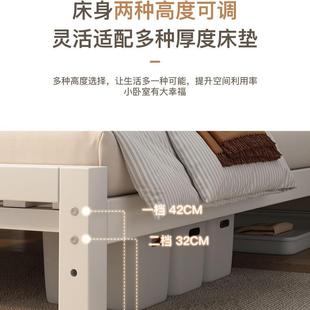 现代简约家用双铁艺加加厚出租FVQ屋粗铁床1米5床铁架床网红单人