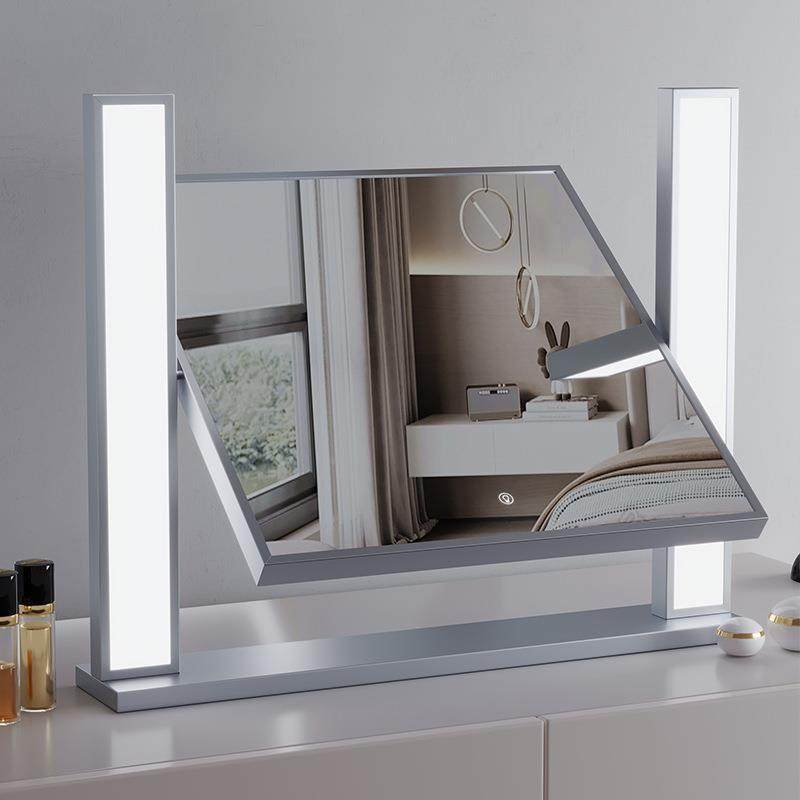 智能声控语音妆镜带灯无品牌/化台式面e梳妆镜子l桌d主卧高端大号