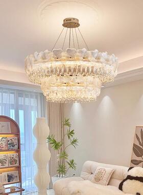 现代轻客奢晶圆形吊灯别墅水厅复式楼客厅灯L酒店婚宴厅E8140D吊