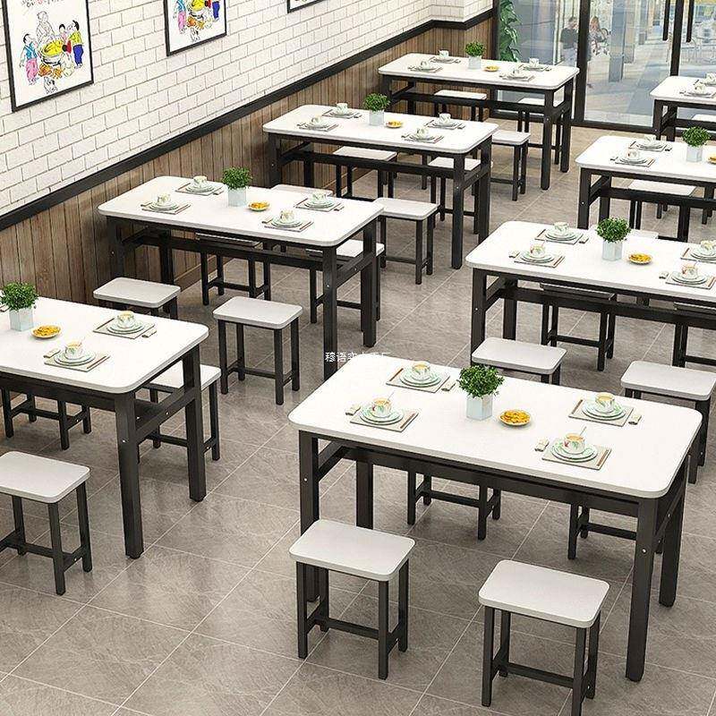 长早条桌餐店餐桌椅桌子食堂椅组合饮长方形桌椅无品牌/组合小吃