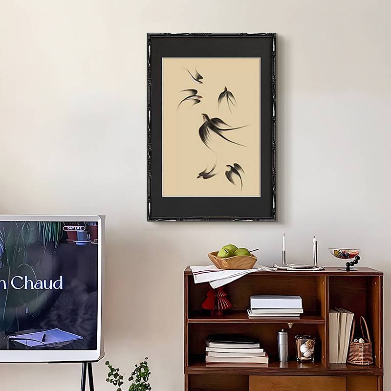 《飞燕》法式复古中国风客厅玄关装饰画新中式中古风书房卧室挂画图片