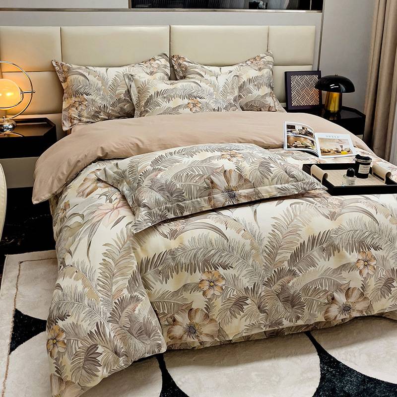 全棉磨毛印花四件套春秋冬款纯棉亲肤四件套床单被套柔软床上用品