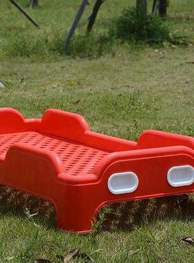 幼儿园小儿床童CJO塑料一体式午托床加床厚午床有睡护栏