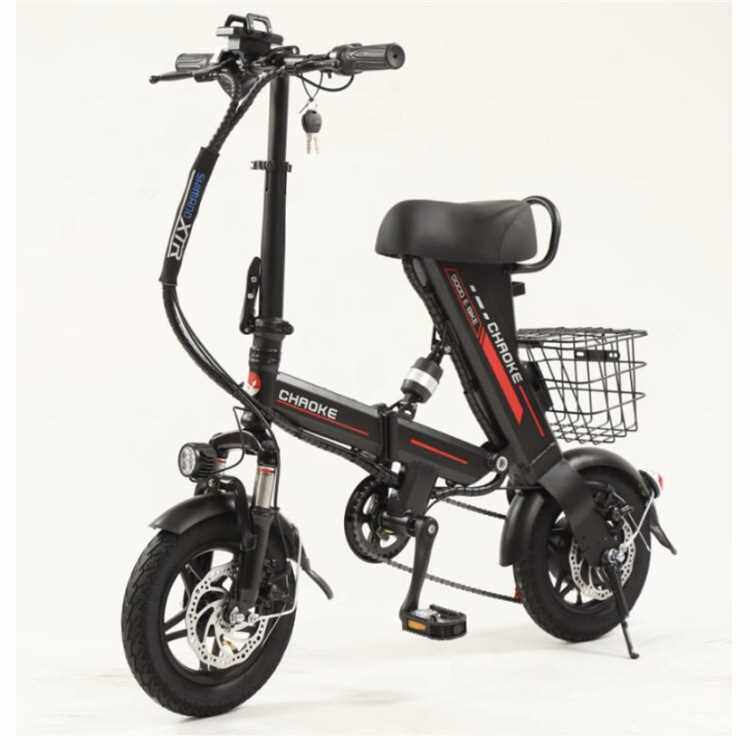 迷你双碟刹折叠代驾电瓶车锂电12寸一体轮毂助力电动自行车