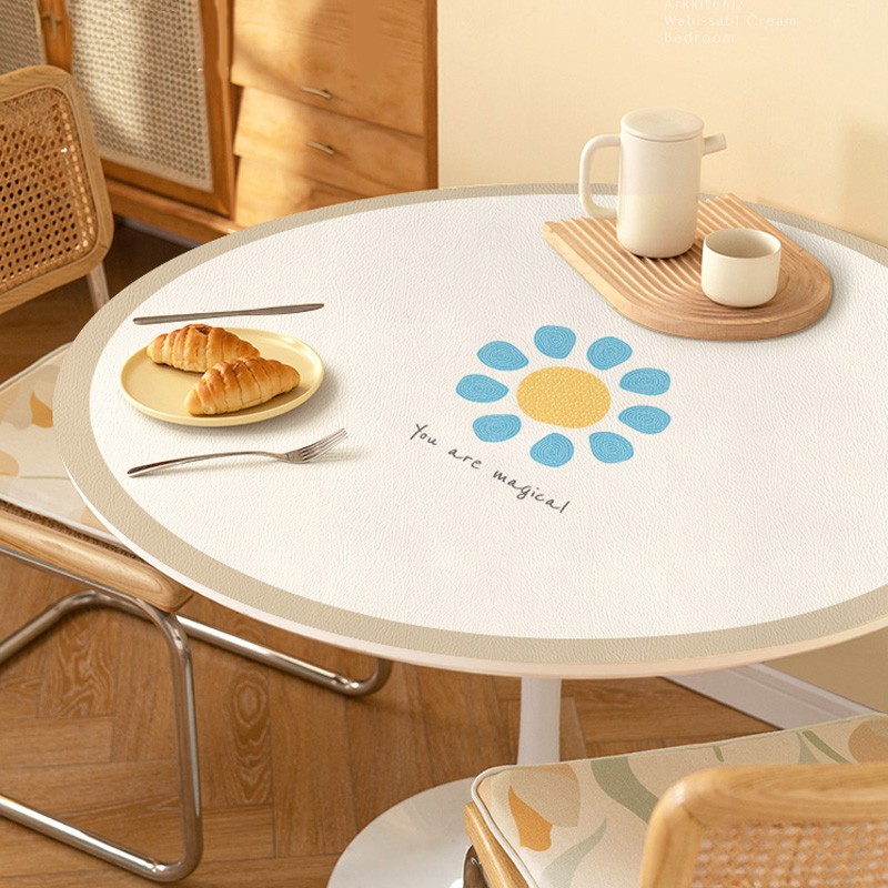 简约茶几桌布防水防油免洗防烫PVC桌面皮革餐桌垫家用圆桌台布