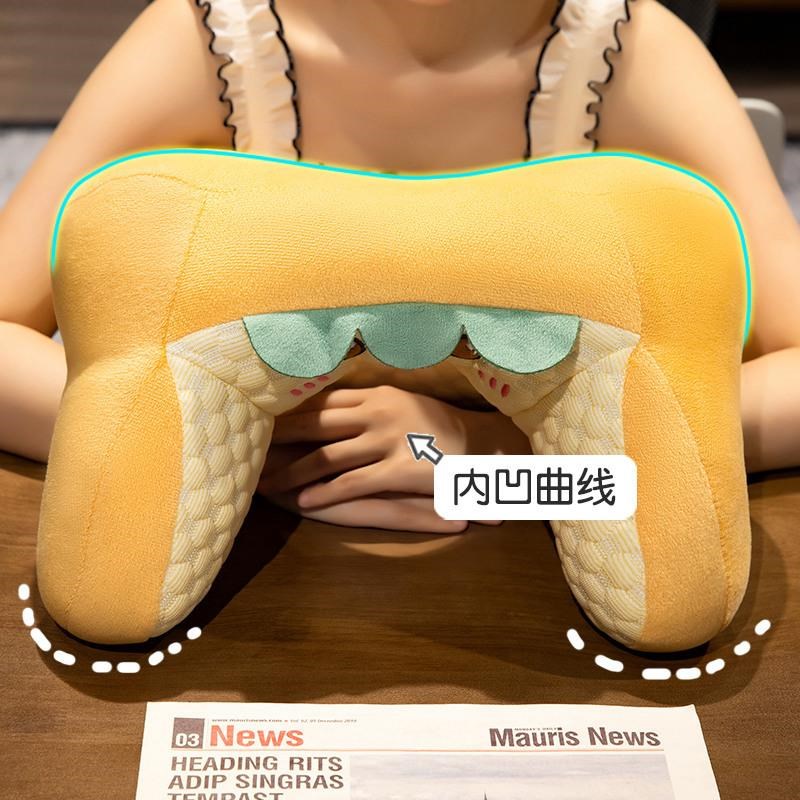 办公室工位午休枕座椅仰睡颈枕靠枕趴睡枕冰豆豆趴桌两用枕护颈枕