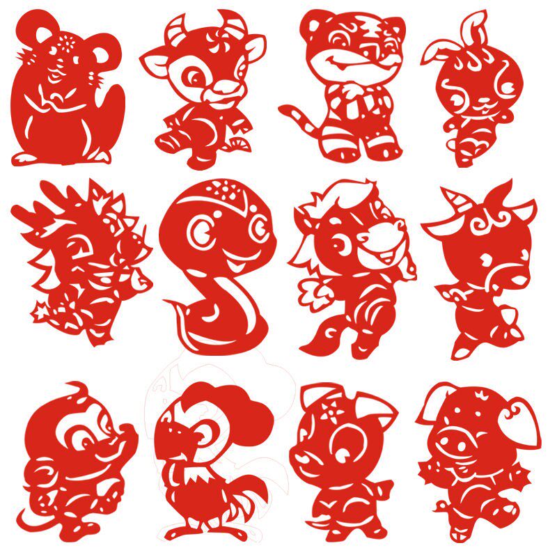 成品蛇剪纸12十二生肖手工民俗刻纸中国风工艺品客厅装饰画礼品a4