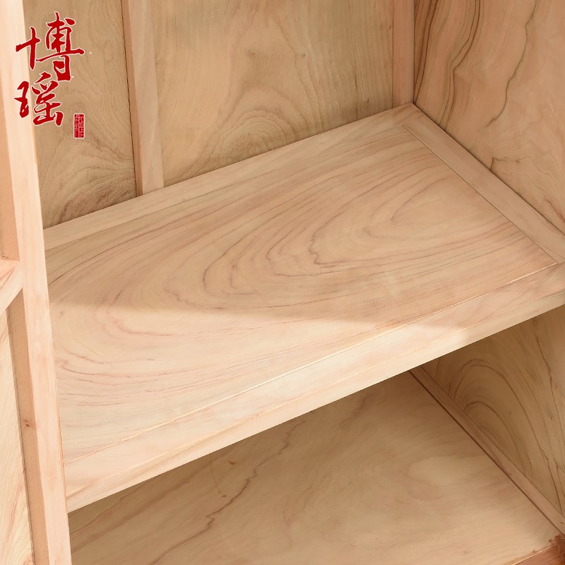 老樟木新中式f大衣柜实木明式圆角柜衣橱全整板面条柜储物柜子衣