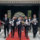 礼服新郎结婚礼服年会商务套装 现货租西服租伴郎服兄弟装 租赁男士