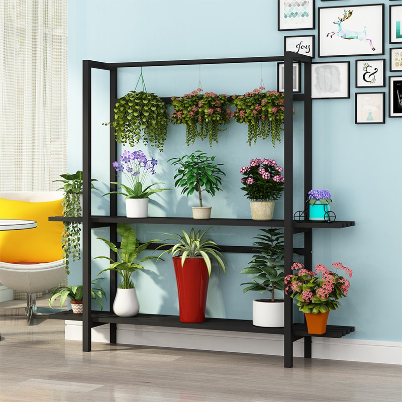 室内外铁艺花架挂绿萝多肉多层收纳架长方形花架置物架客厅置物架