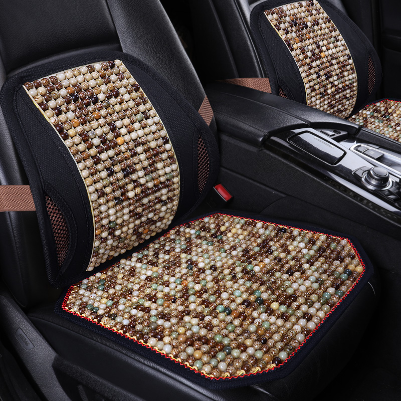 夏季汽车腰靠坐垫网状透气按摩腰垫背靠垫夏天小木珠座椅护腰单个