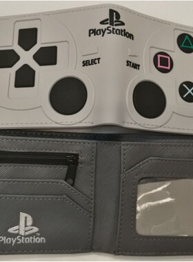 Playstation游戏手柄钱包 男士钱包 学生灰色短款双折男士零钱包