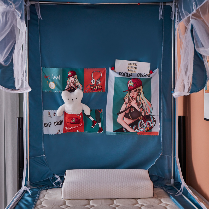 大学生宿舍床帘蚊帐一体式寝室单人下G铺上铺通用遮光帐篷床幔窗