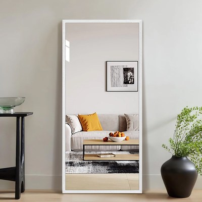 中古实木框穿衣i镜全身镜壁挂贴墙橡木试衣镜卧室家用玄关镜子