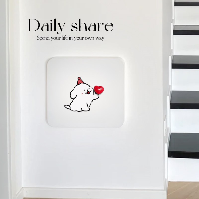 比心小狗电表箱装饰画免打孔配电箱遮挡盖J板2025新款弱电箱挂画