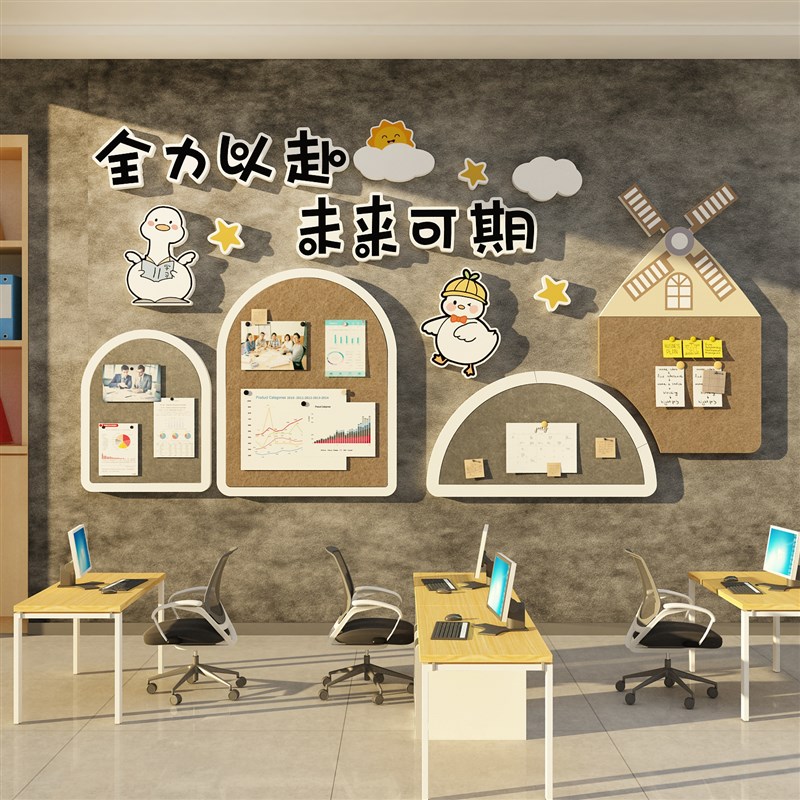 毛毡贴公告栏办室墙m面装饰企业文化氛围布置司员工风采照片展示