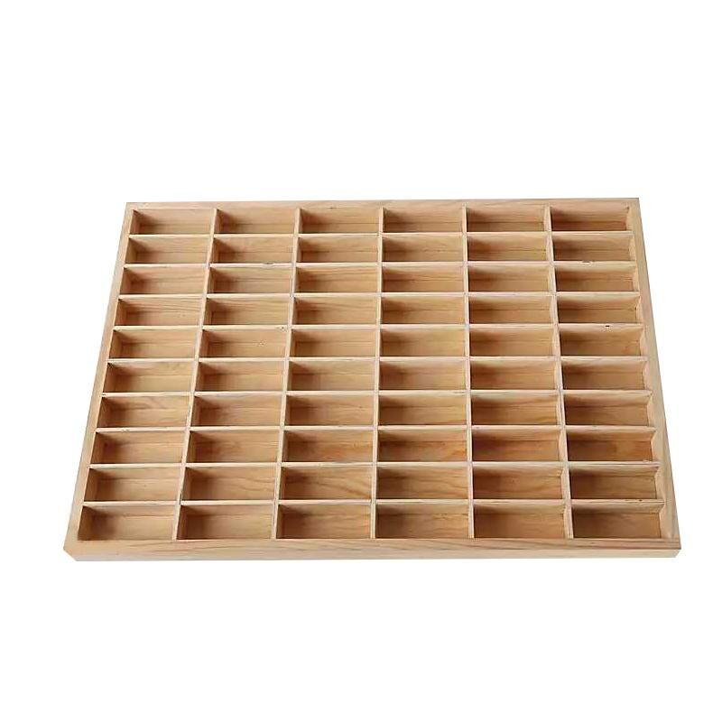 新款zakka木质小p格子收纳盒电子钥匙整理风火轮收纳盒60格