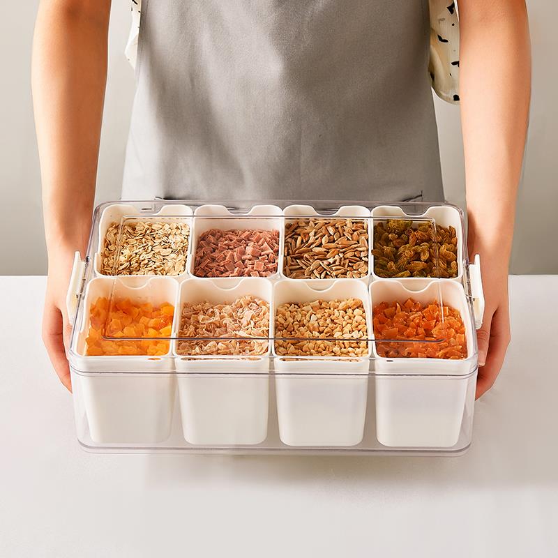 装冰粉调料盒子商用摆摊配料盒小料G收纳材料水果捞展示盒带盖