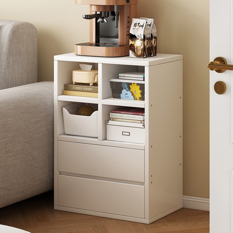 架置物架落地矮书柜家用客厅多层收纳储物柜简易分层Z带门格子柜