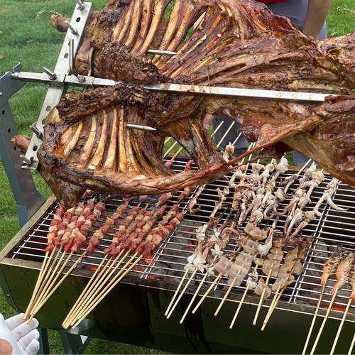 全自动旋转烤全羊炉子烤羊腿炉子烤乳猪架子家用商用木炭烤全羊炉